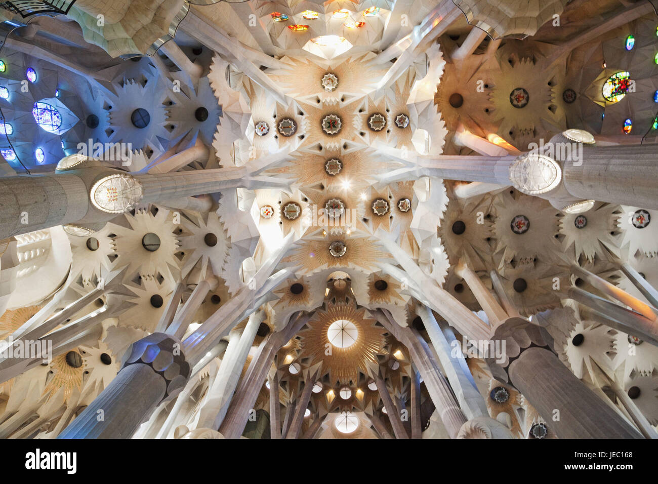 Spain, Barcelona, Sagrada Familia, interior view Stock Photo - Alamy