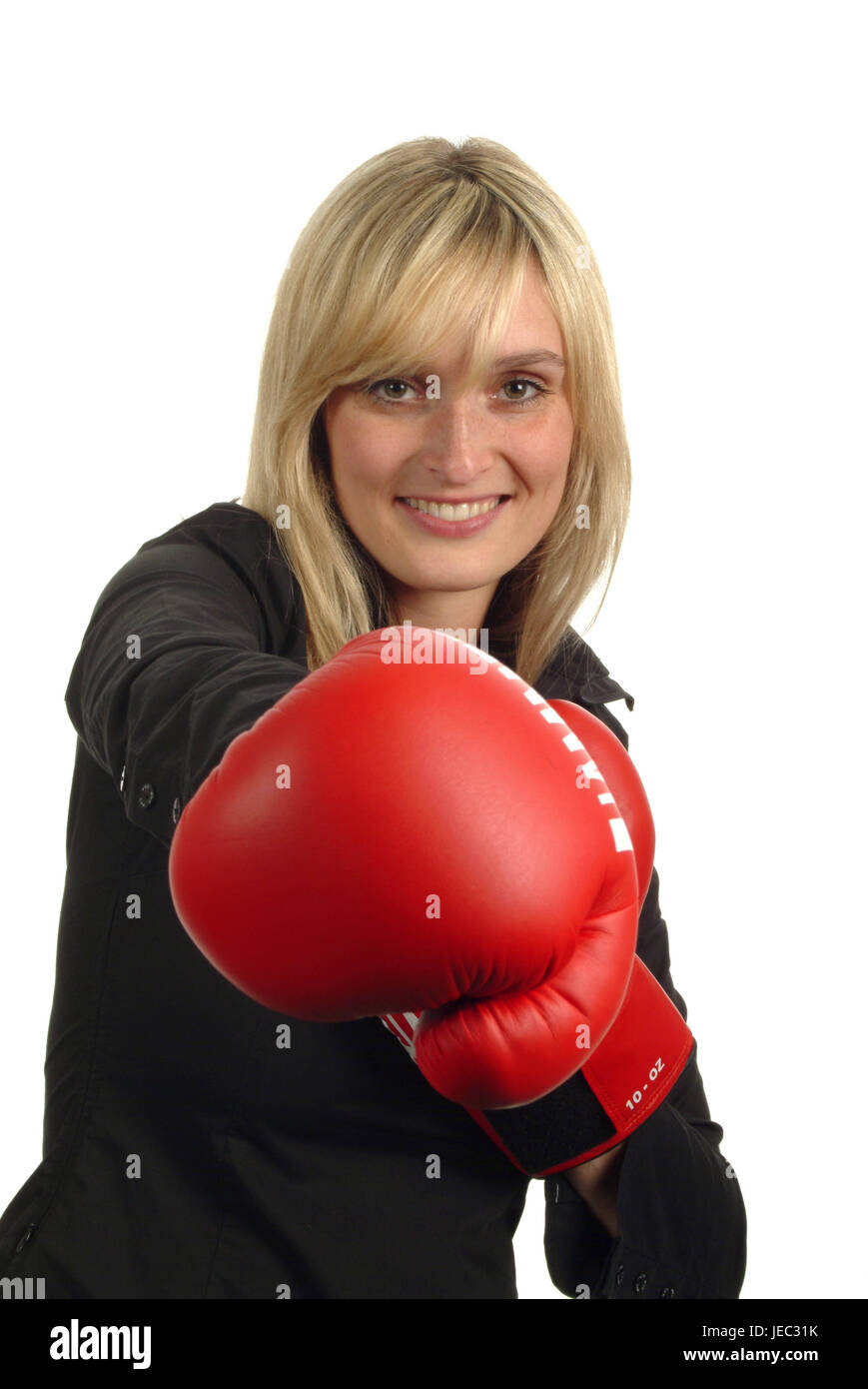 Young woman with boxing gloves, Stock Photo