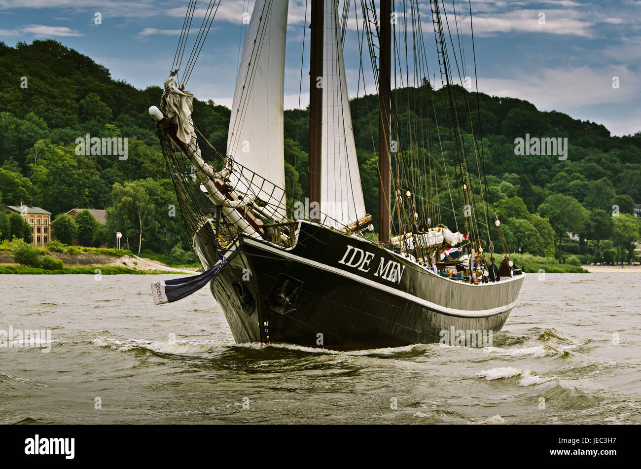 Germany, Hamburg, the Elbe, Blankenese, to fissures, sailboats, Stock Photo