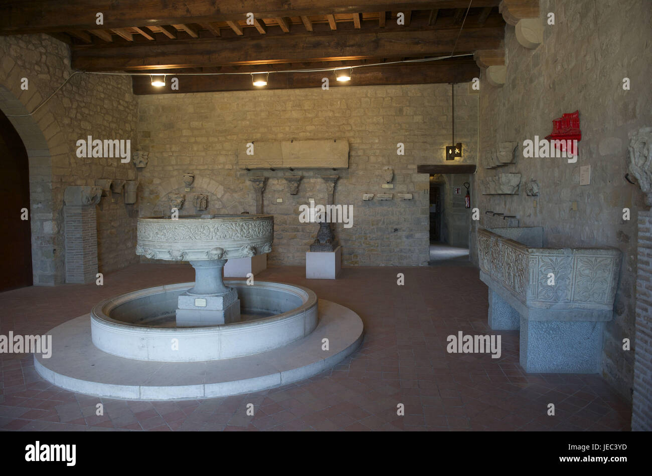 France, region Aude, Carcassonne, museum with stone artefacts, Stock Photo