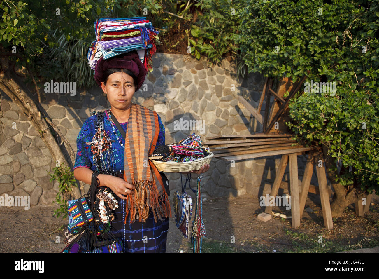 Guatemala, Atitlan lake, woman, Maya, selling, no model release, Stock Photo
