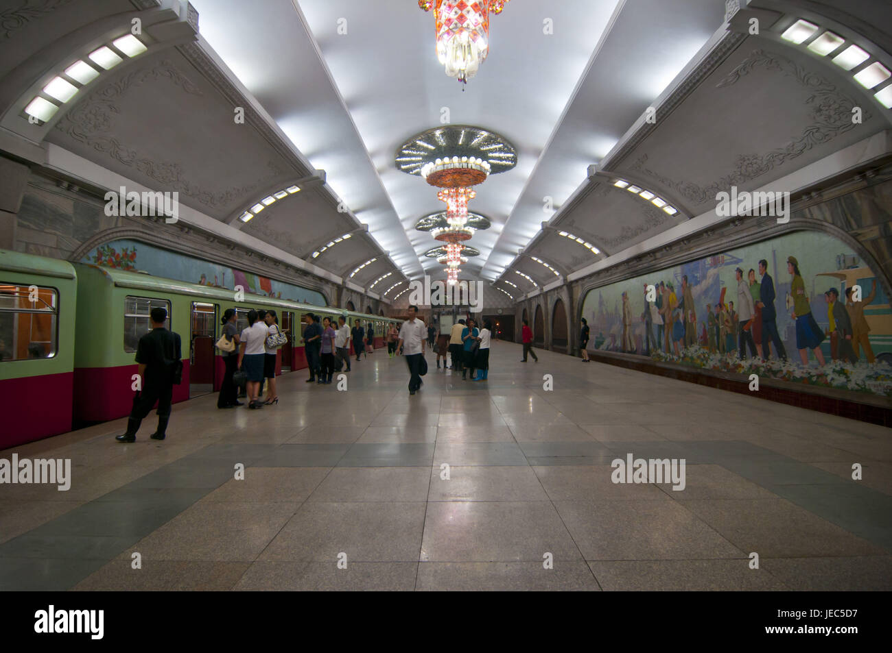 The underground of Pjongjang, North Korea, Stock Photo