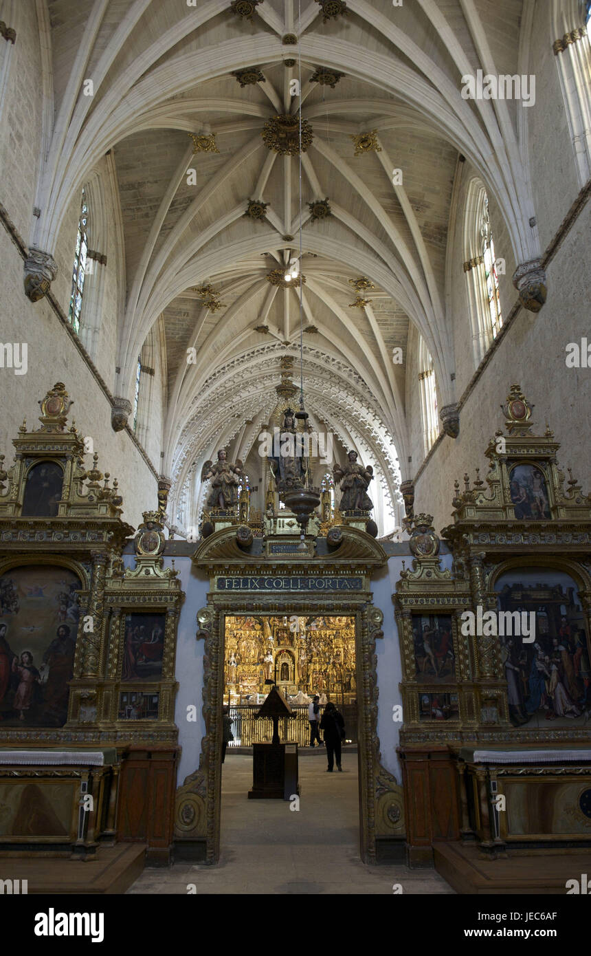 Spain, Castile and Leon, Burgos, Carthusian monastery, Cartuja de Miraflores, interior design, Stock Photo