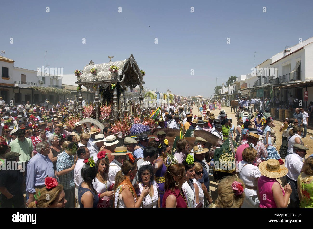 Spain, Andalusia, el Rocio, Romeria, procession, human measures, Stock Photo