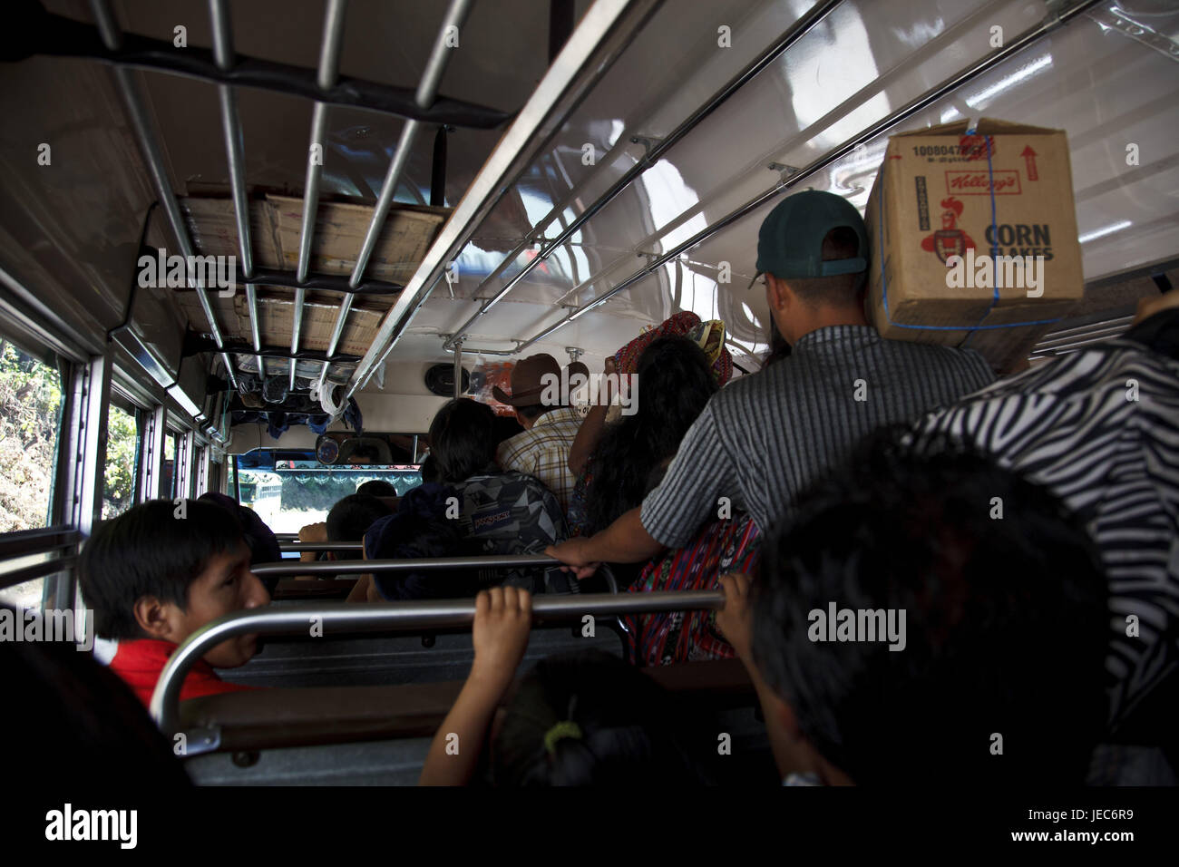 Guatemala, Solola, bus, Inside, people, no model release, no property release, Stock Photo