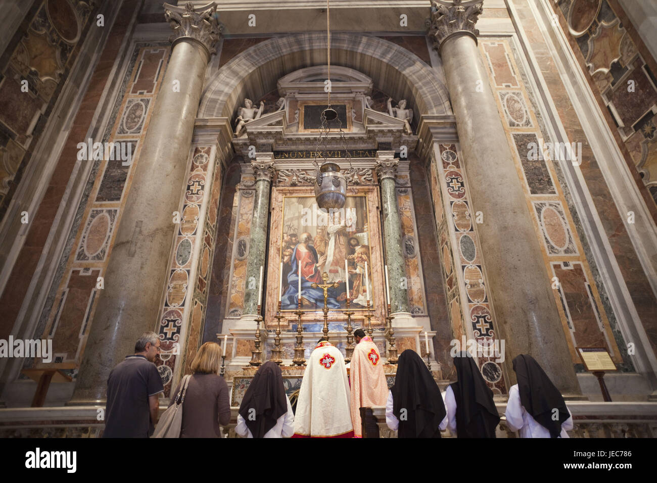 Italy, Rome, Vatican, Peter's cathedral, inside, mass, Stock Photo