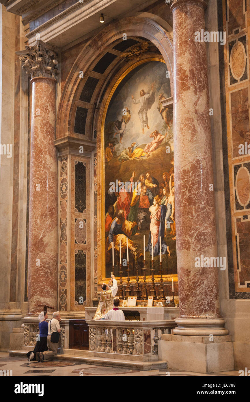 Italy, Rome, Vatican, Peter's cathedral, inside, small private mass, Stock Photo