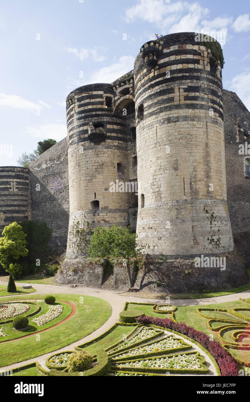 France, Loire valley, lock Angers, The lock walls, Stock Photo