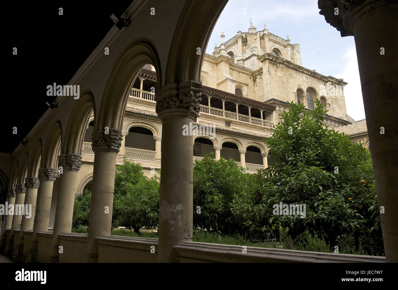 Spain, Andalusia, Granada, cloister of San Jeronimo, Stock Photo