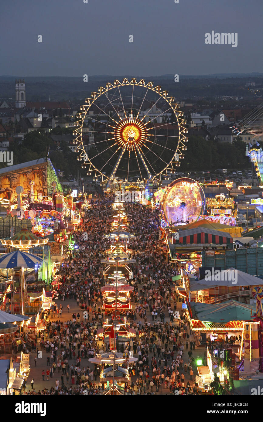 Germany, Bavaria, Munich, October feast, overview, night Stock Photo