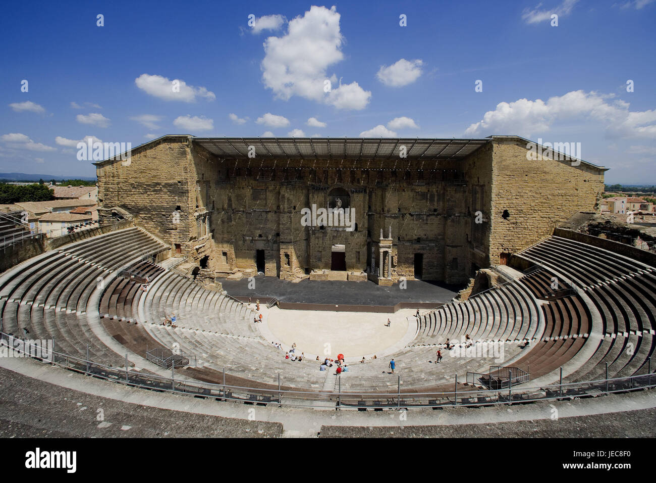 France, orange, Theatre Romain, tourist, Rhone valley, amphitheatre, structure, architecture, landmark, place of interest, destination, tourism, UNESCO world heritage, Stock Photo