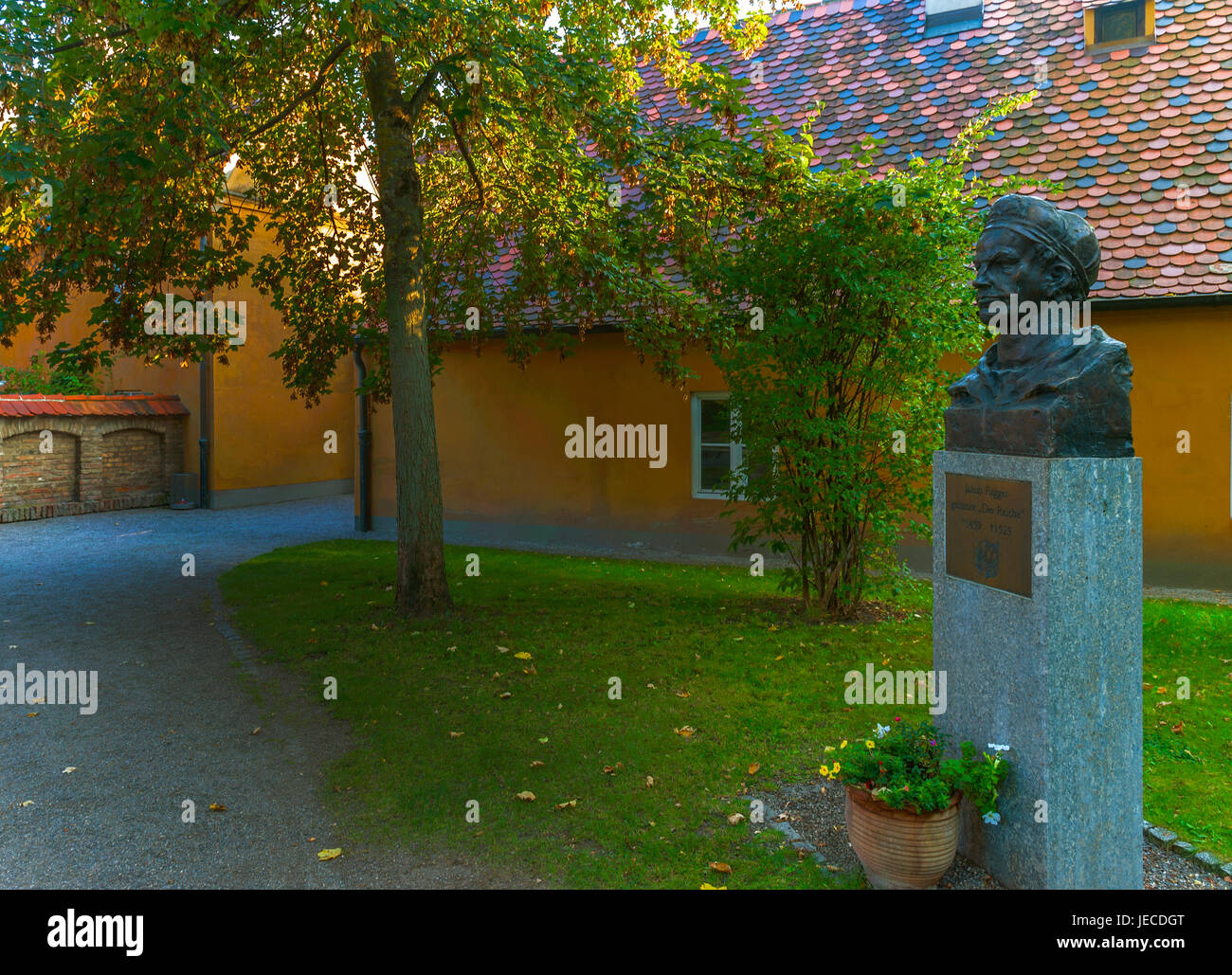 In Fugerrei quarter - the world's oldest social housing complex still in use. Augsburg, Germany Stock Photo