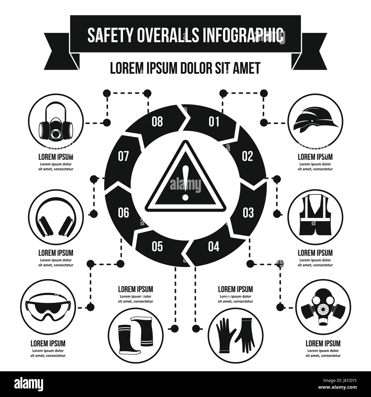 Safety overalls infographic concept, simple style Stock Vector Image