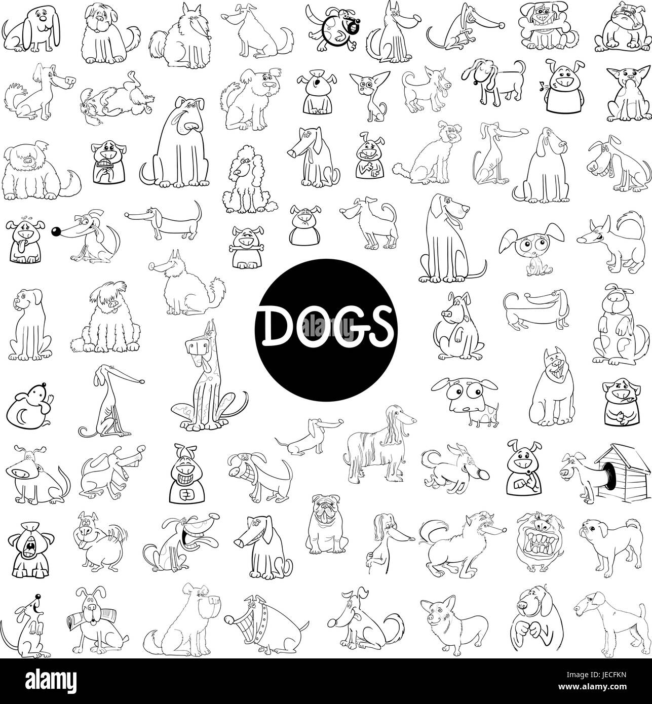 Funny big dog cartoon coloring Stock Vector Images - Alamy