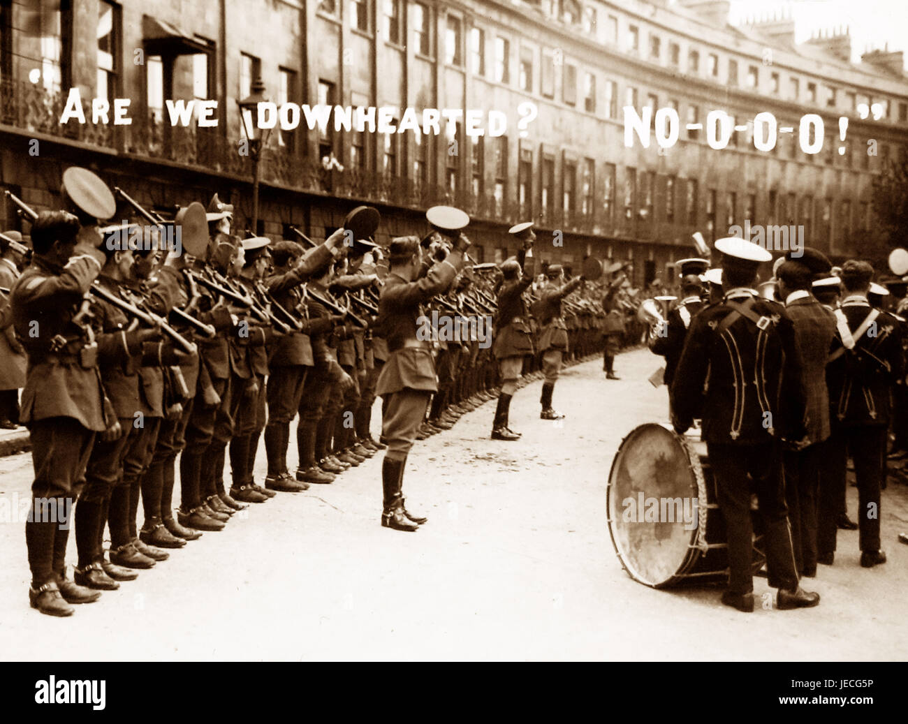 Cavendish Crescent, Bath, WW1 morale booster message Stock Photo