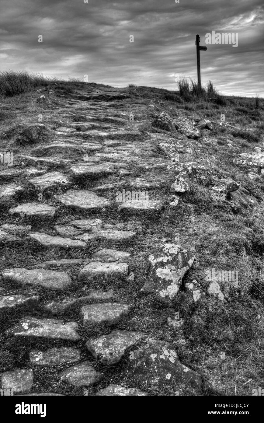 Lyke wake walk route north yorkshire moors stock image