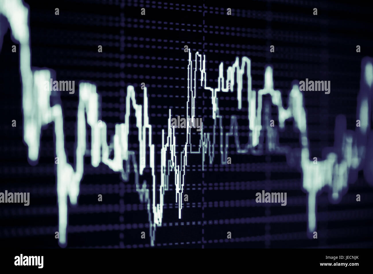 Stock market graphs on computer screen Stock Photo