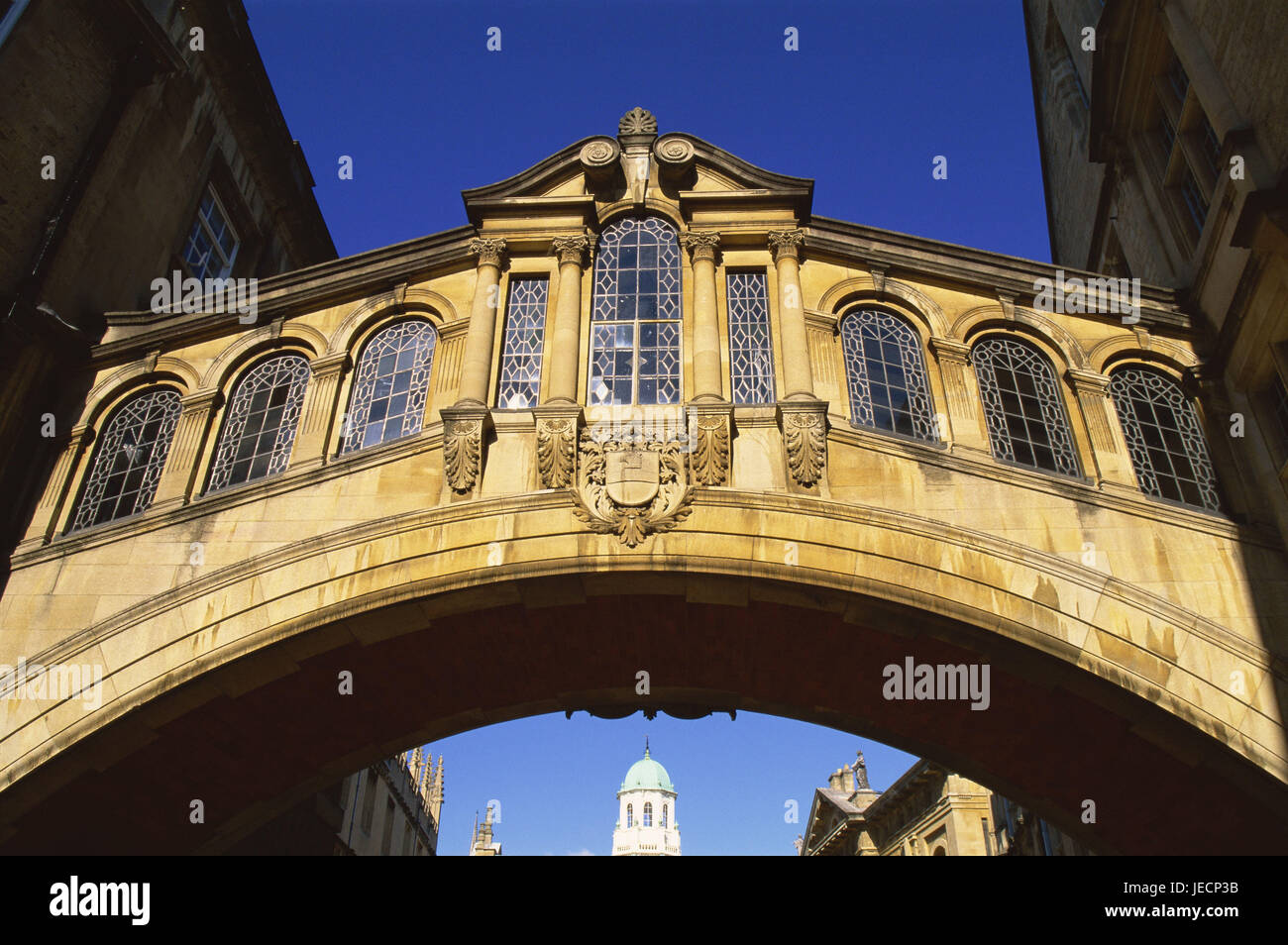 Great Britain, England, Oxfordshire, Oxford, Hertford college, bridge, Europe, town, university town, building, structure, architecture, historically, outside, deserted, place of interest, connection, tourist attraction, landmark, architecture, connection bridge, parts of the building, Stock Photo