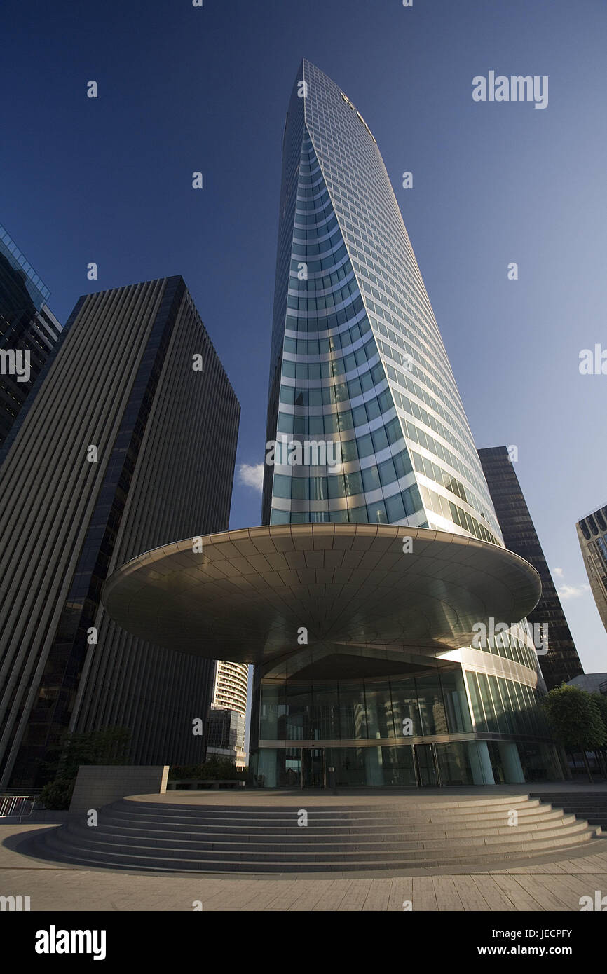 France, Paris, part of town of La Defense, office building, square, tourist, capital, town fourth, business centre, office fourth, building, architecture, modern, futuristic, place of interest, destination, tourism, Stock Photo