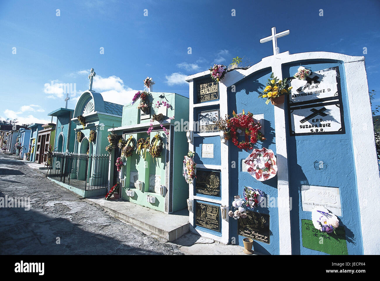 Honduras, Tela, cemetery, tombs, Central America, Latin America, faith ...