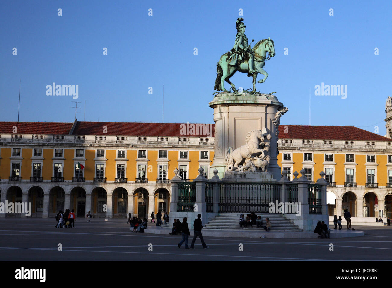 Portugal, Lisbon, city centre, square, Praca Th Comercio, Stock Photo