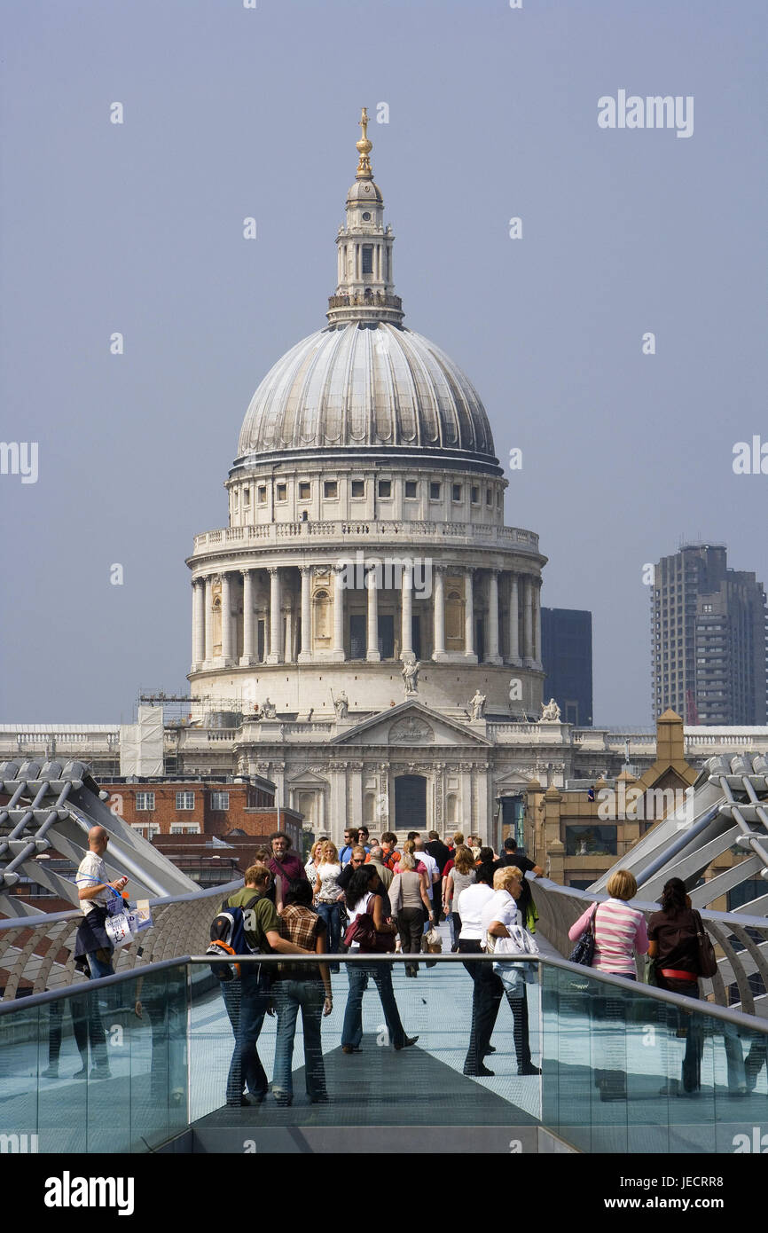 Great Britain, England, London, millennium Bridge, tourist, Cathedral