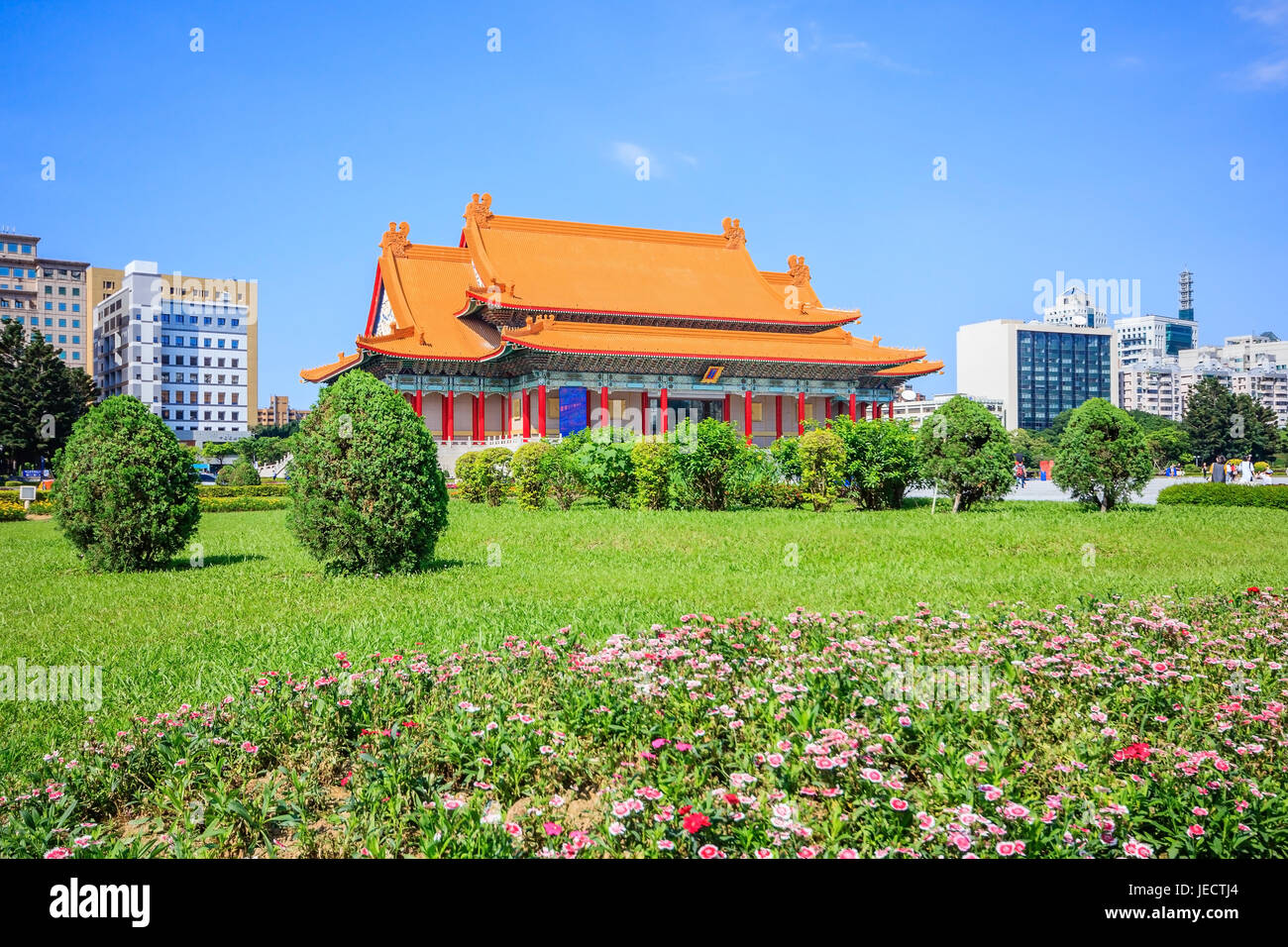National Concert Hall at Liberty Square in Taiwan, It is a public plaza for gatherings in the Zhongzheng District of Taipei. Stock Photo