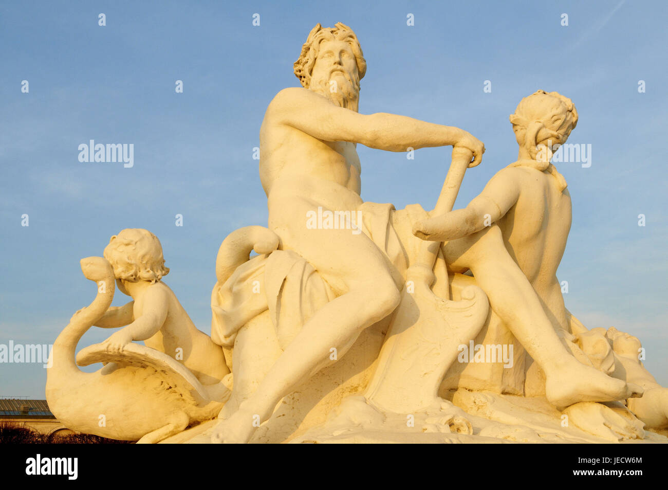 France, Paris, garden of the Tuilerien, statues, close up, Stock Photo