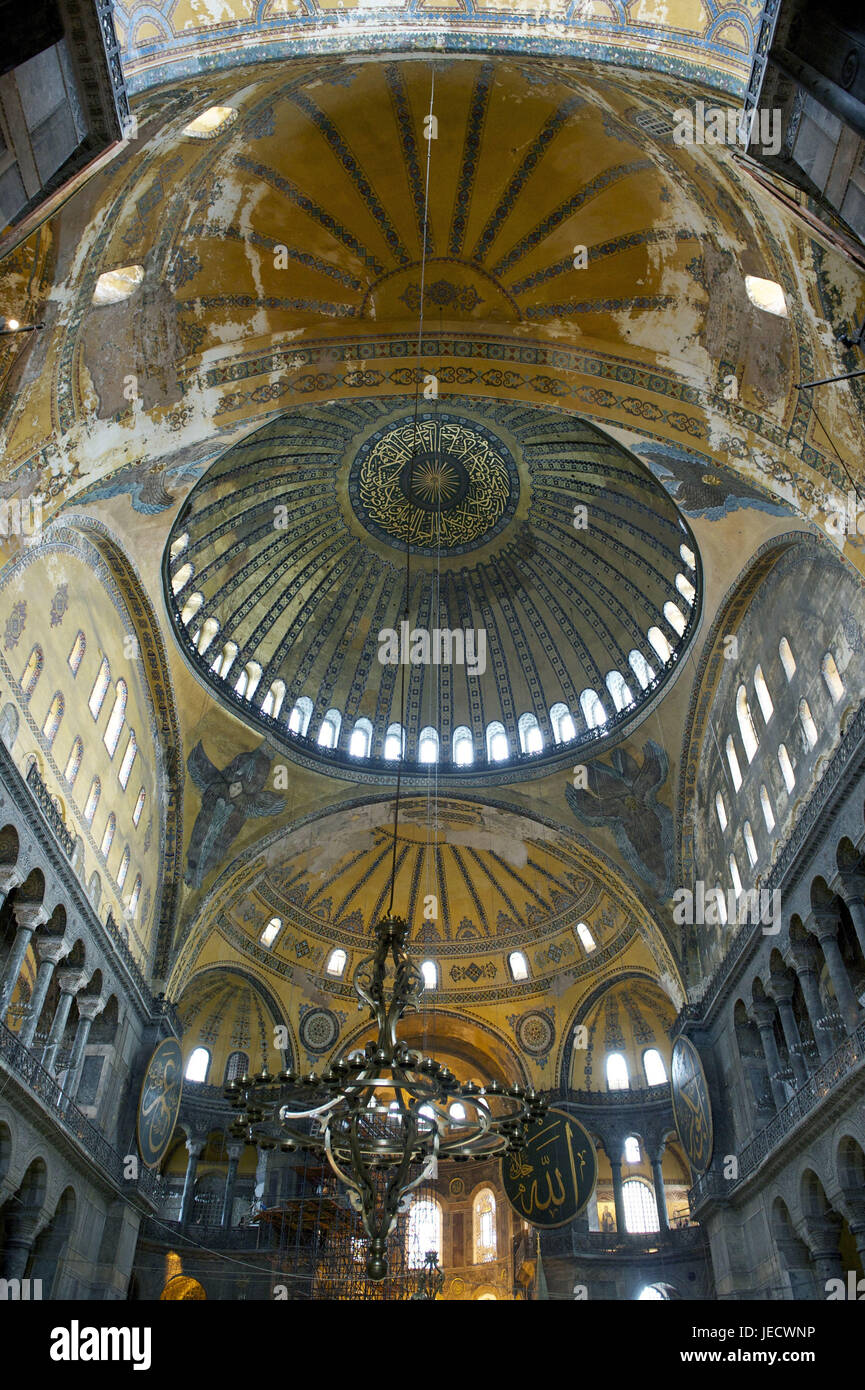 Turkey, Istanbul, Hagia Sophia, basilica, domed building, unterview, Stock Photo