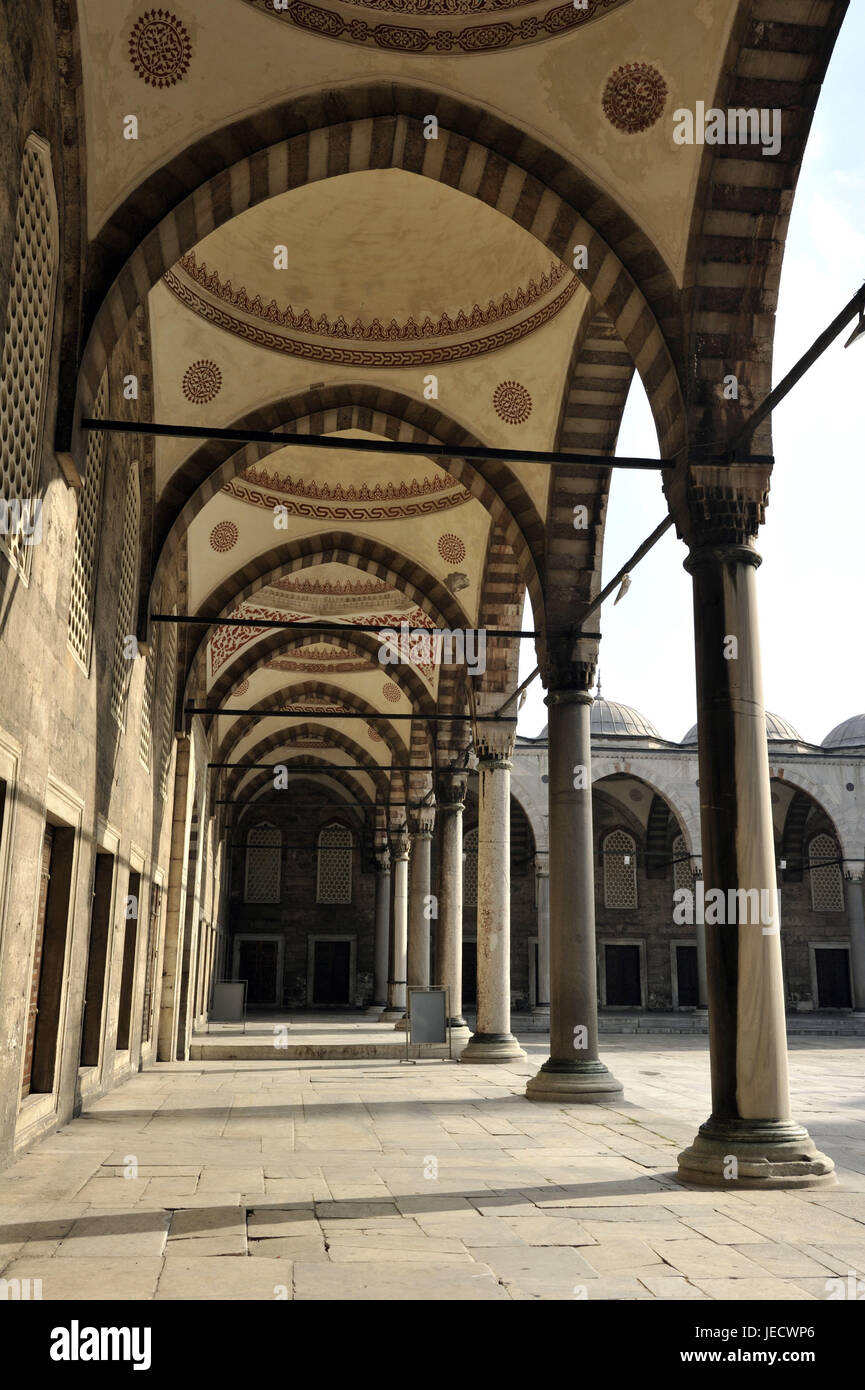 Turkey, Istanbul, sultan's Ahmed's mosque, blue mosque, cloister, Stock Photo
