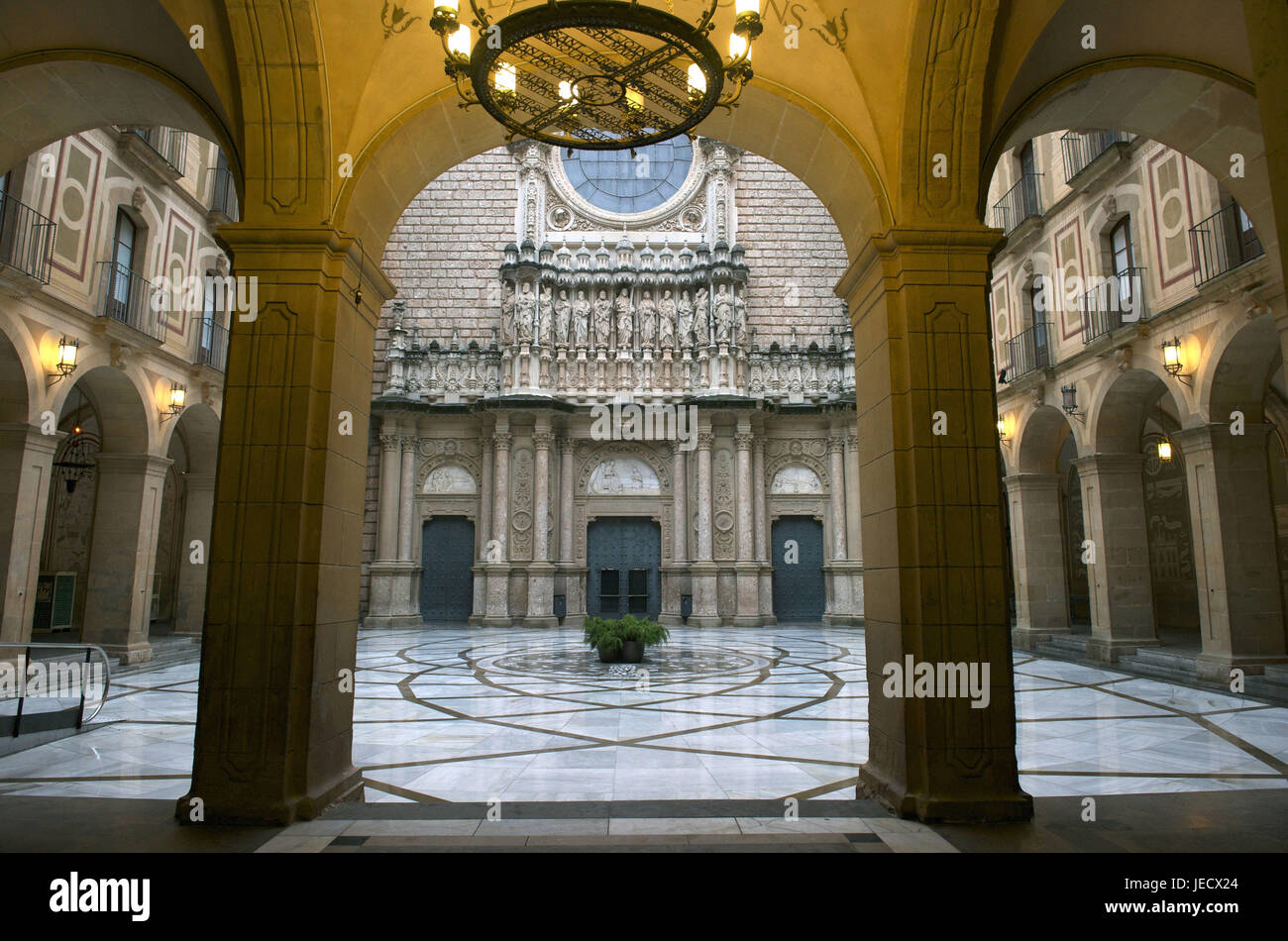 Spain, Catalonia, cloister of Montserrat, church, Stock Photo