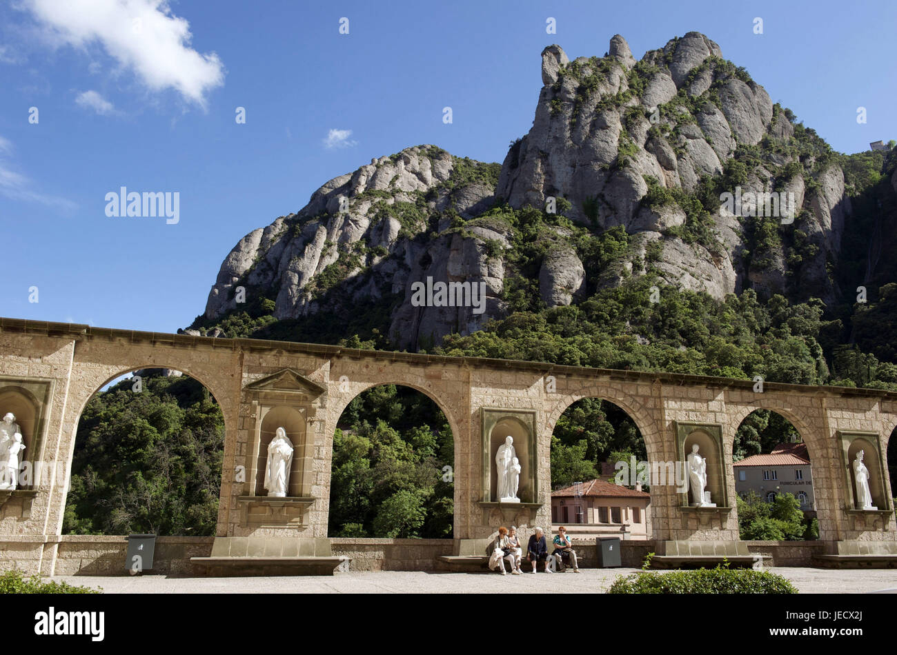 Spain, Catalonia, cloister of Montserrat, Stock Photo