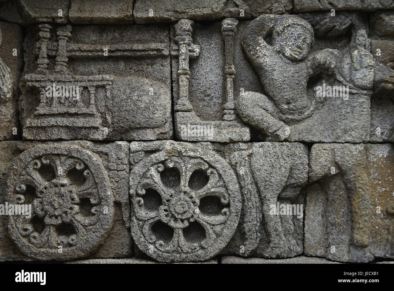 Asia, Java, Borobudur, relief sculpture, close up Stock Photo - Alamy