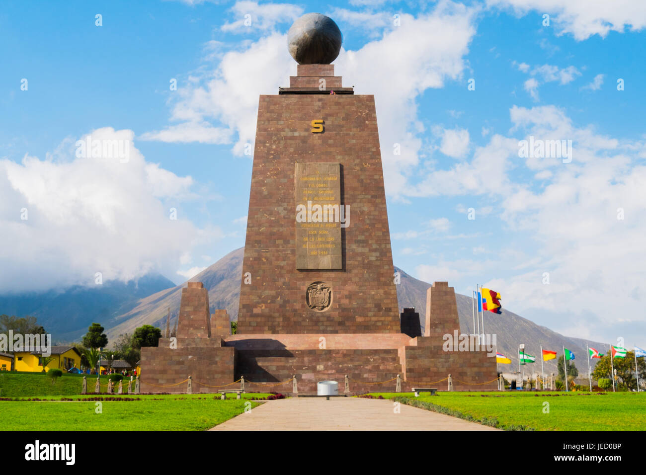 Mitad del Mundo monument on the Equator line, Quito, Ecuador Stock
