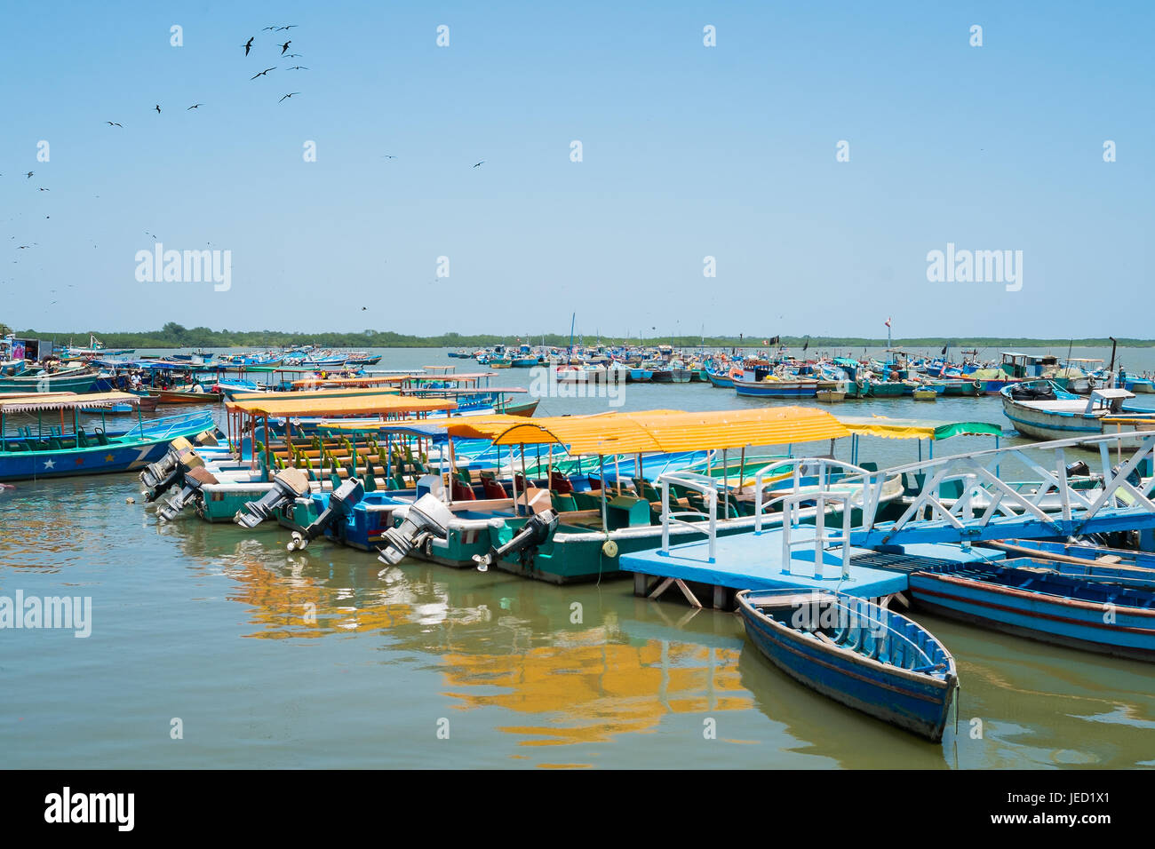 Fishing harbour of Puerto Pizarro, Tumbes, Peru Stock Photo