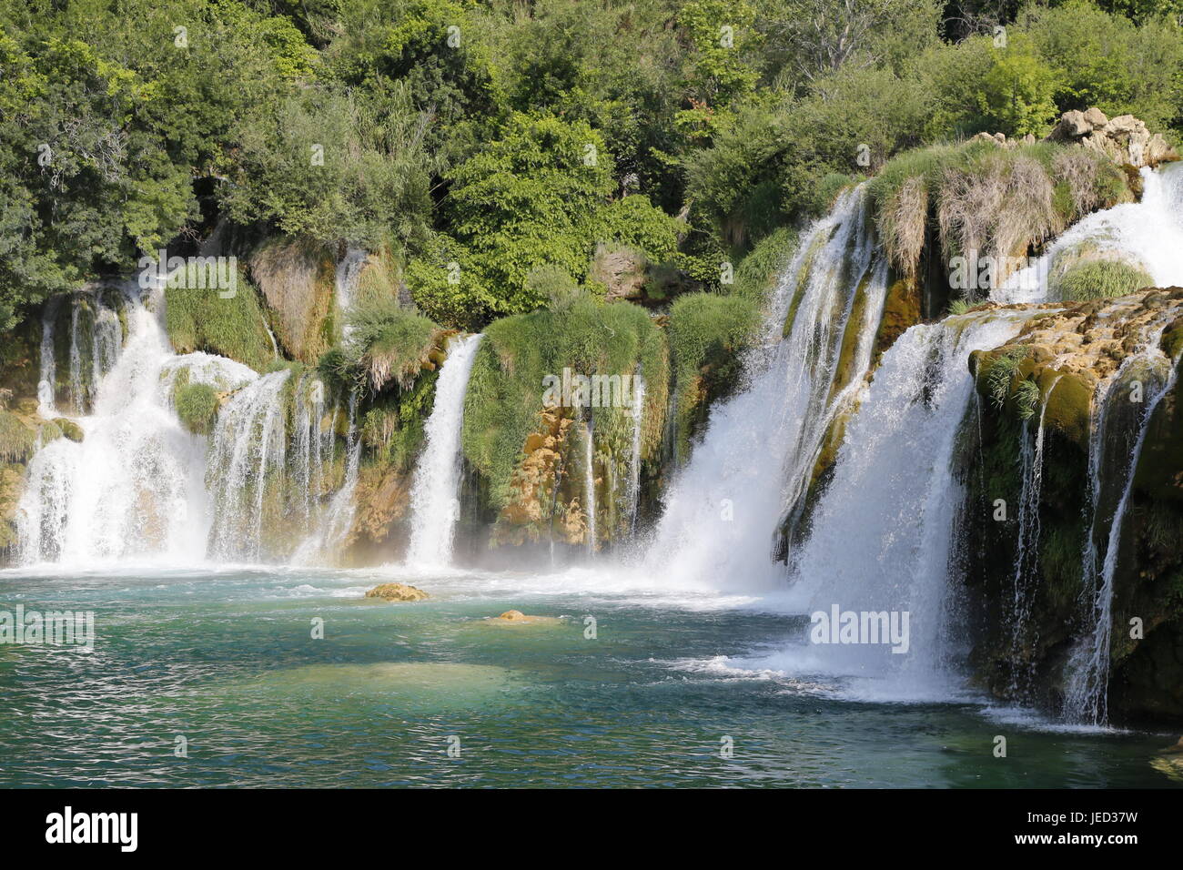 Skradinski Buk waterfalls and Krka River in Krka National Park in Croatia Stock Photo