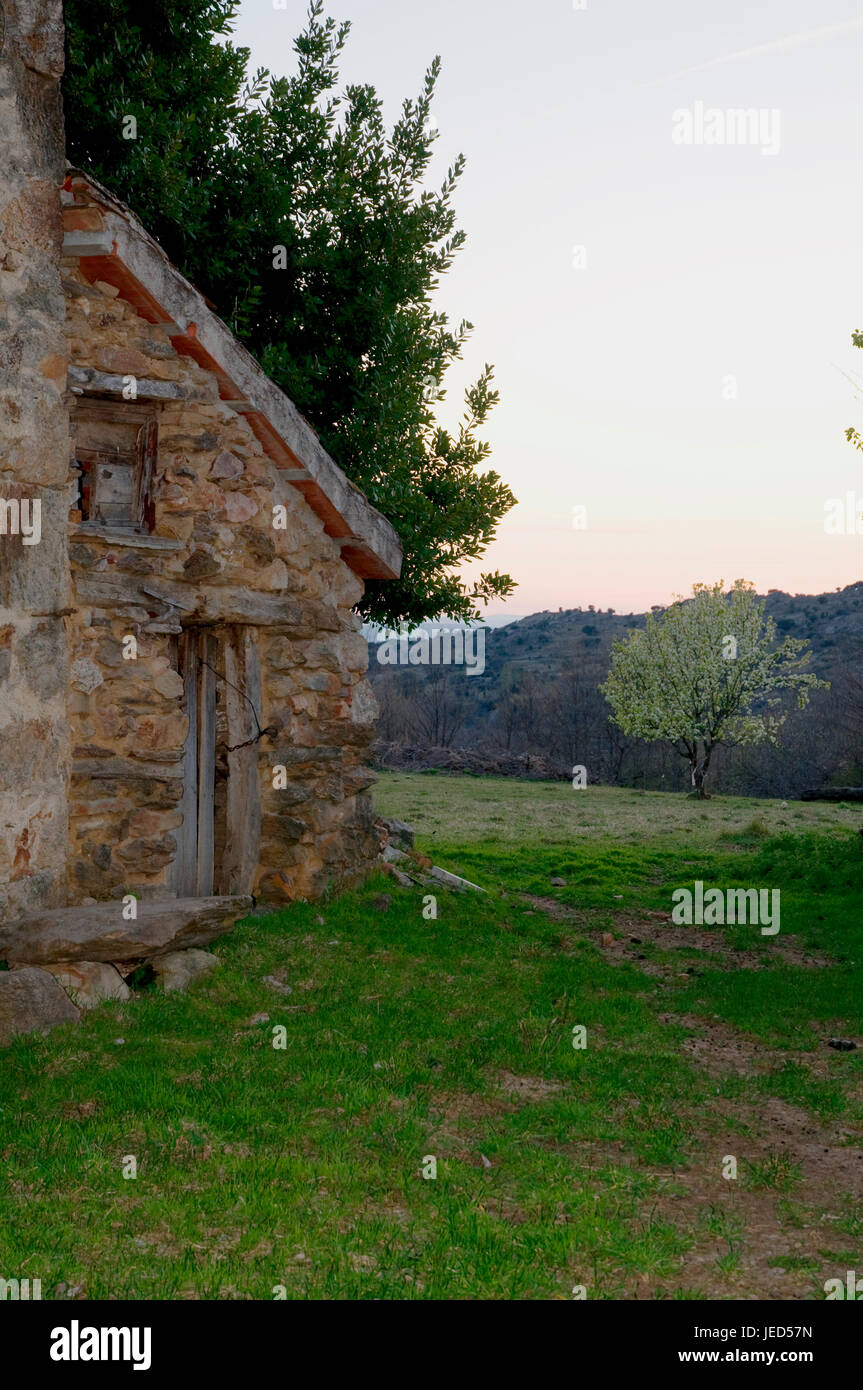 Rustic house. Pradena del Rincon, Madrid province, Spain Stock Photo