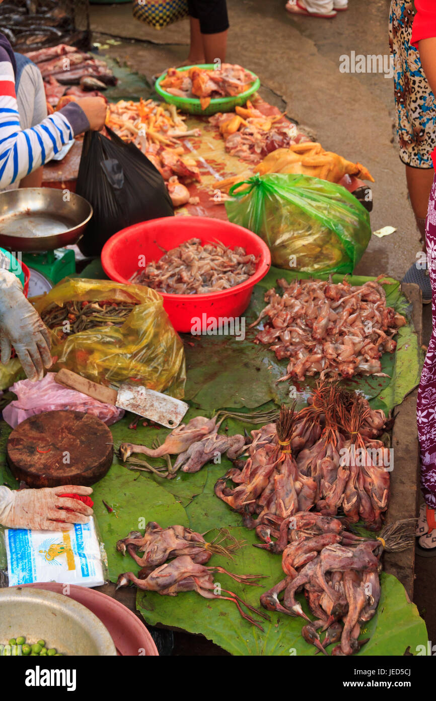 Raw offal and meat background market Stock Photo