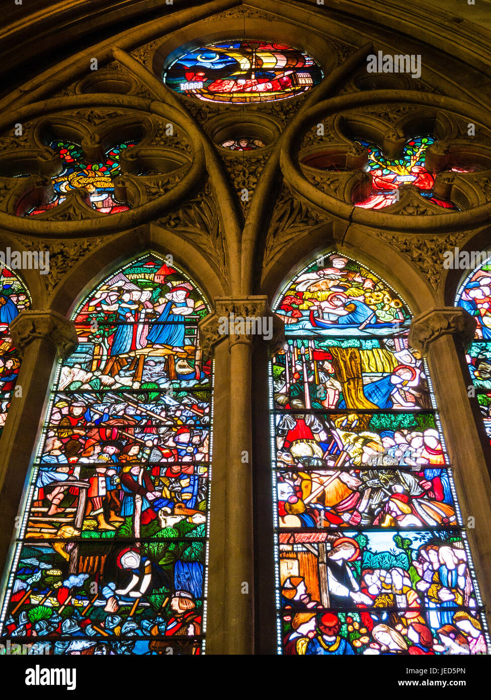 Christ Church Oxford Stained Glass Window High Resolution Stock