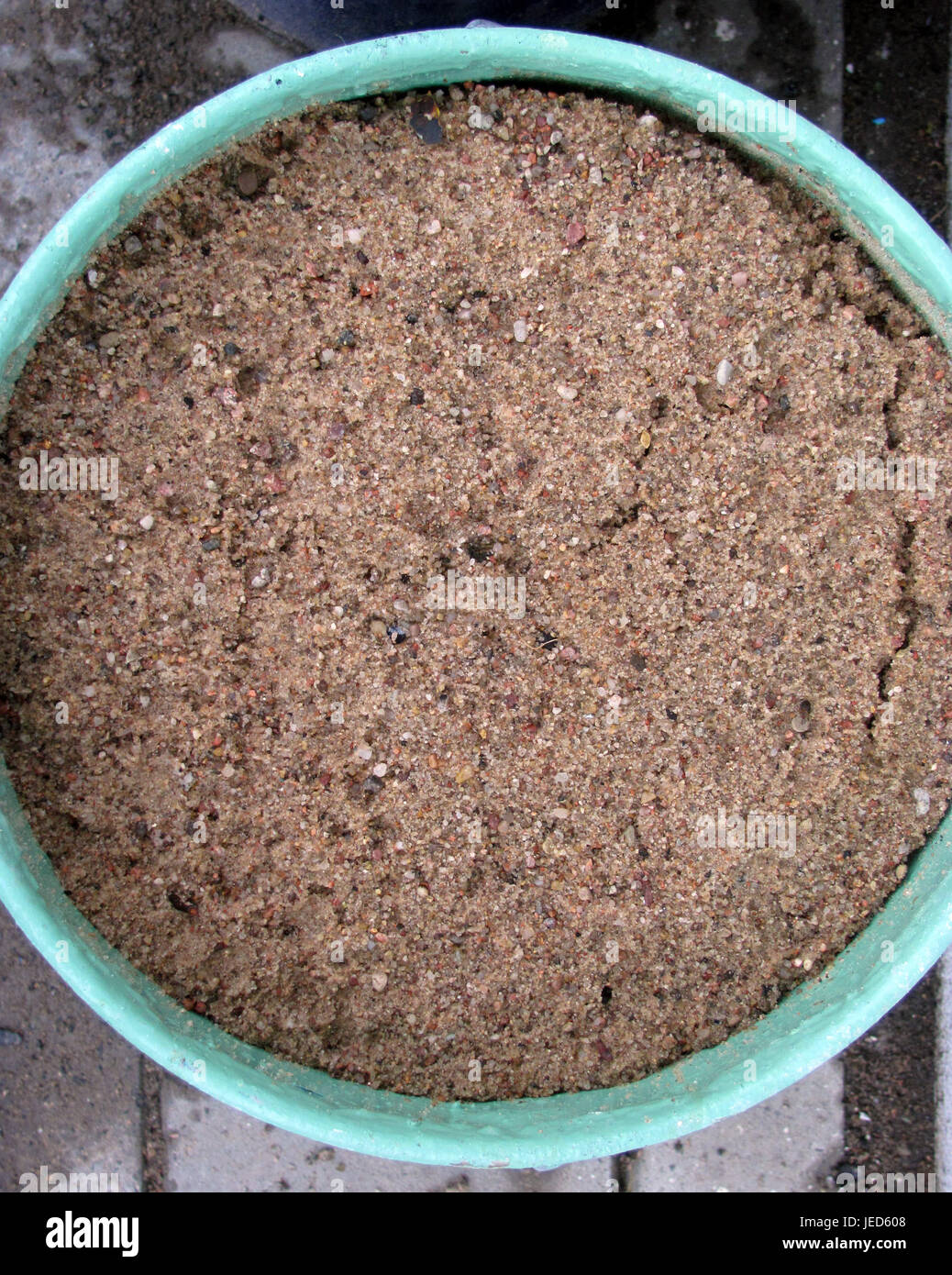 Containers, buckets with earth, top view Stock Photo Alamy