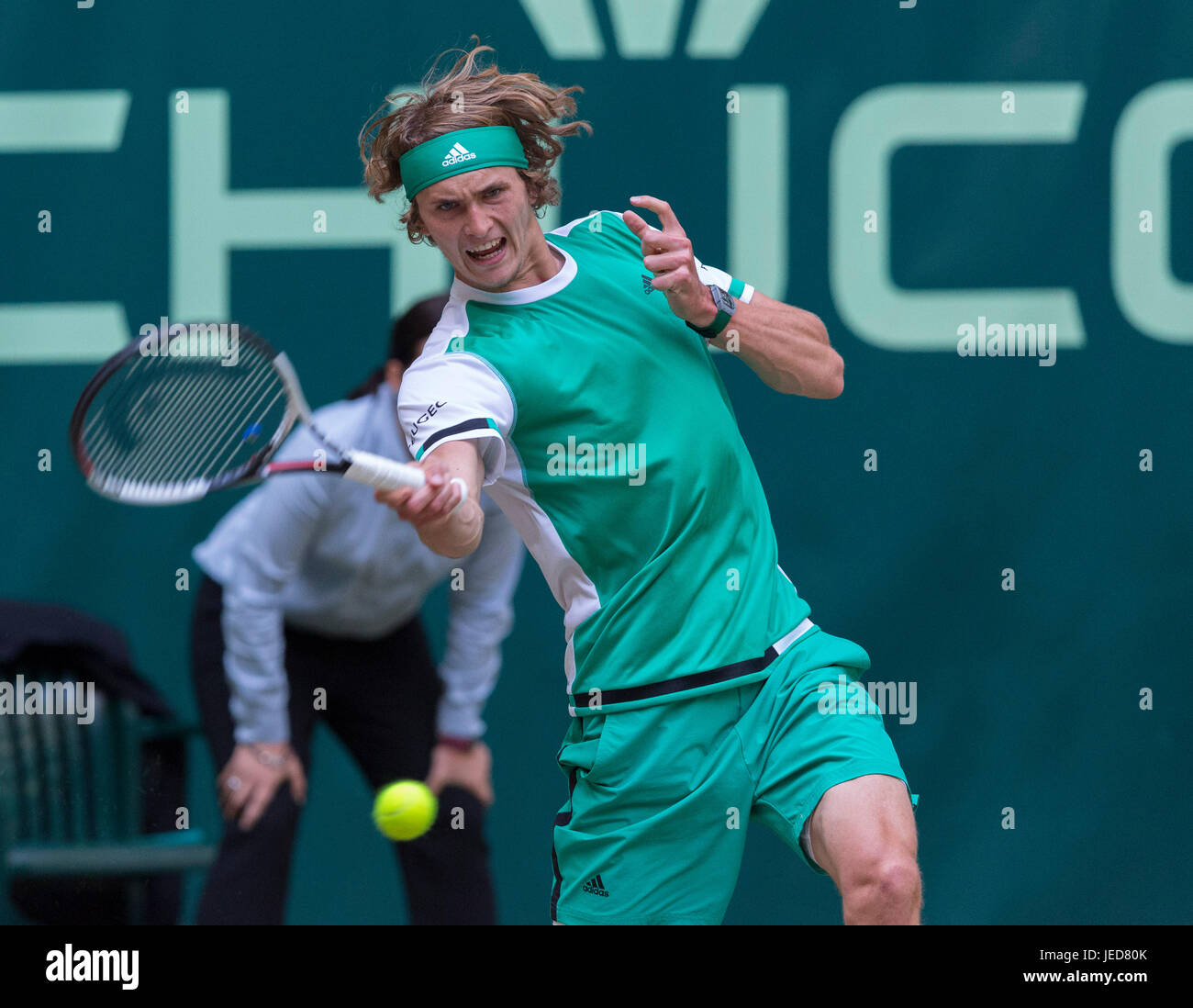 Alexander Zverev of Germany in action at the 25th Gerry Weber Open at