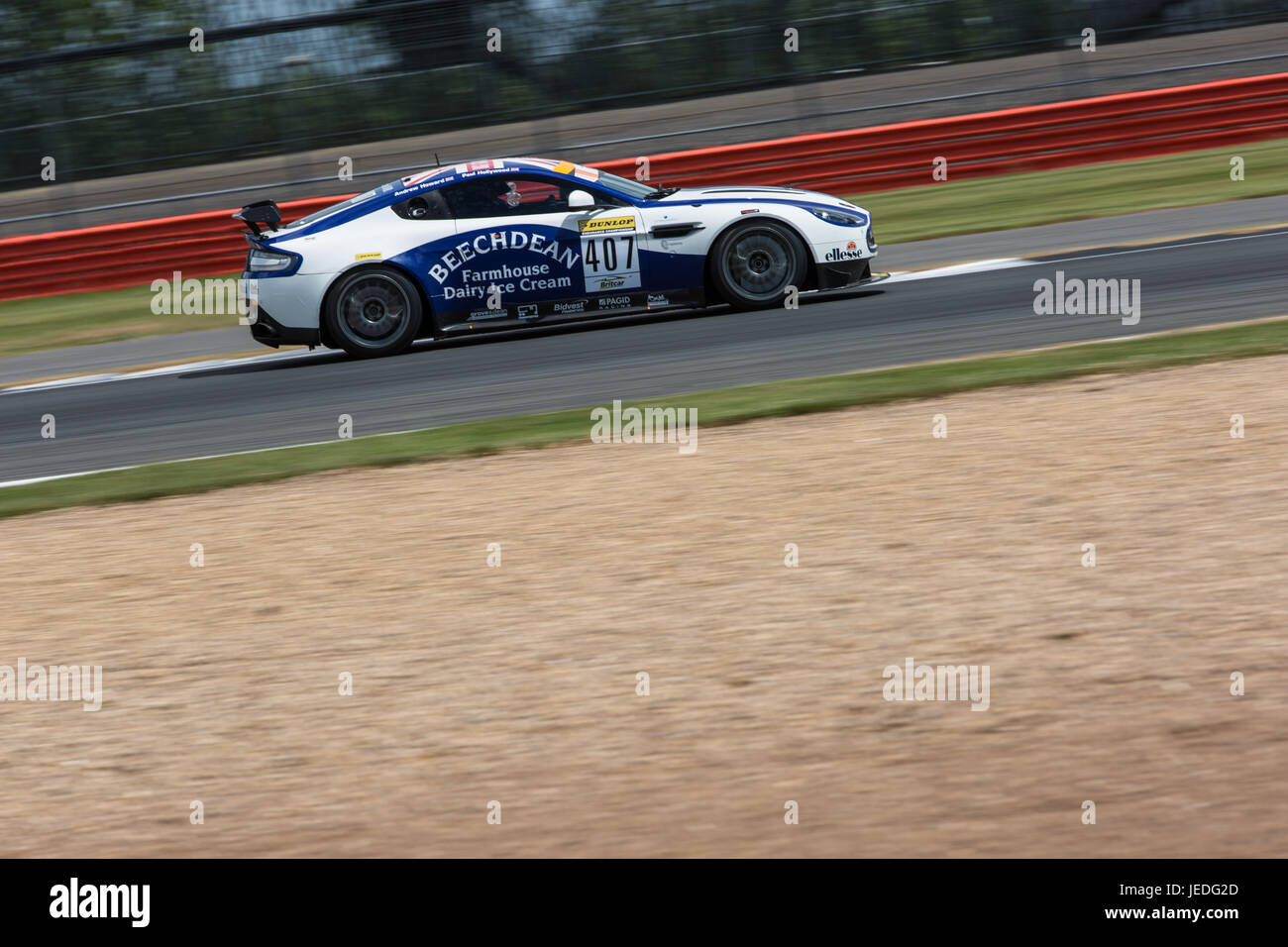 Silverstone, UK. 24th June, 2017. Paul Hollywood racing in Britcar with Beechdean Motorsport in an Aston Martin Vantage GT4 Credit: steven roe/Alamy Live News Stock Photo
