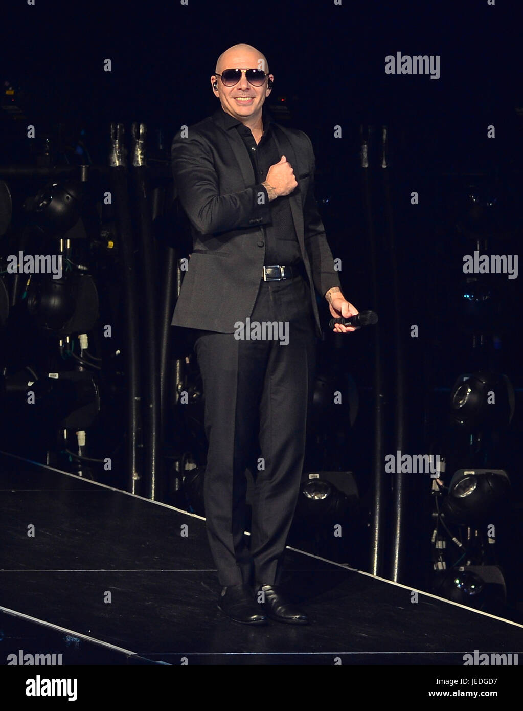MIAMI, FL JUNE 23 Pitbull performs live onstage at AmericanAirlines
