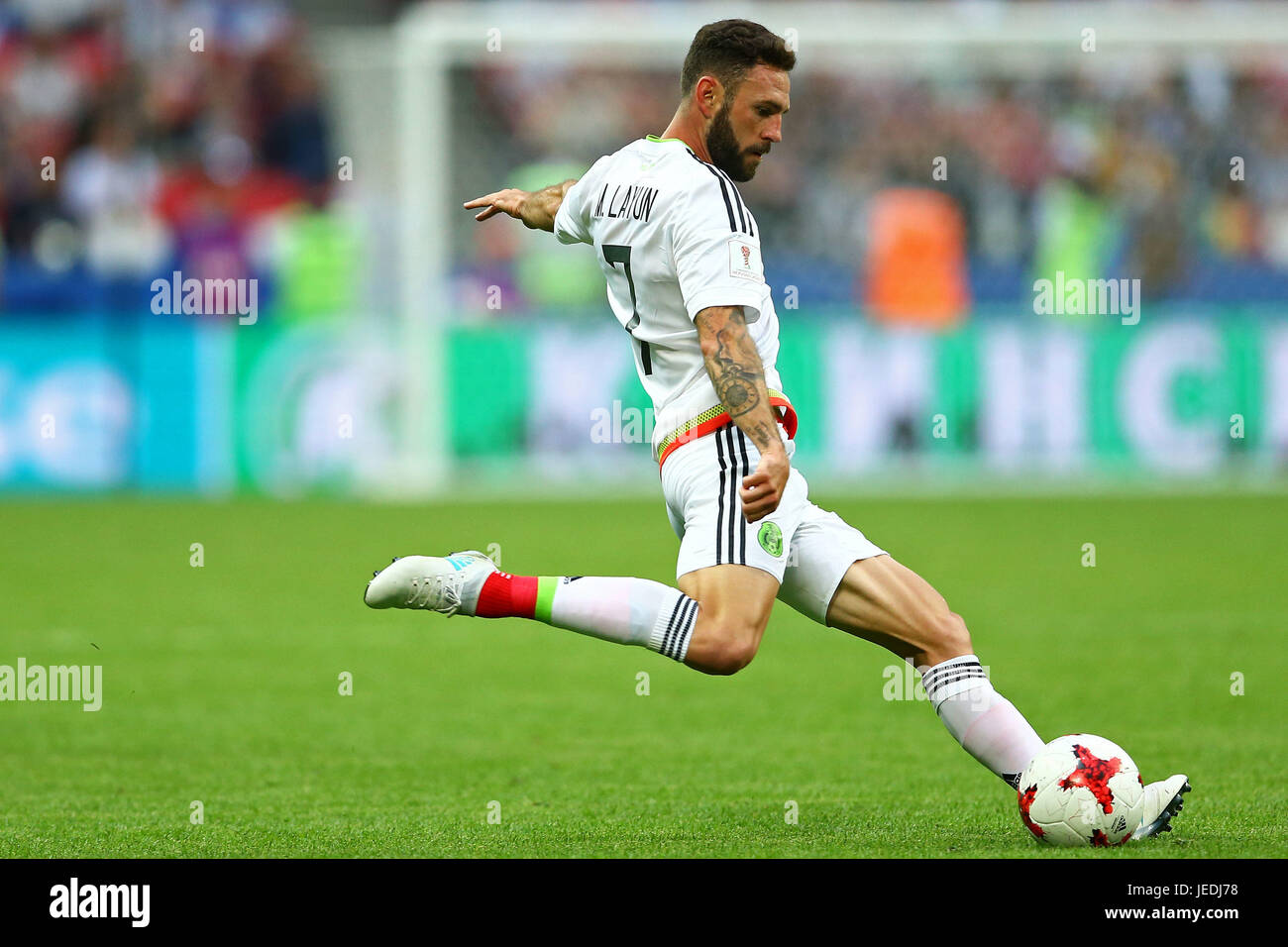 Kazan, Russia. 24th June, 2017. Miguel Layun of Mexico during Mexico-Russia match valid for the third round of the 2017 Confederations Cup, this Saturday (24), held at the Kazan Arena in Kazan, Russia. (Photo: Heuler Andrey/DiaEsportivo/Fotoarena) Credit: Foto Arena LTDA/Alamy Live News Stock Photo