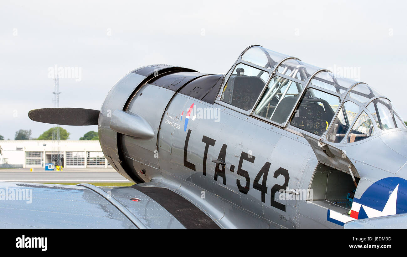 AT-6D Harvard at the Sola airshow in Norway Stock Photo