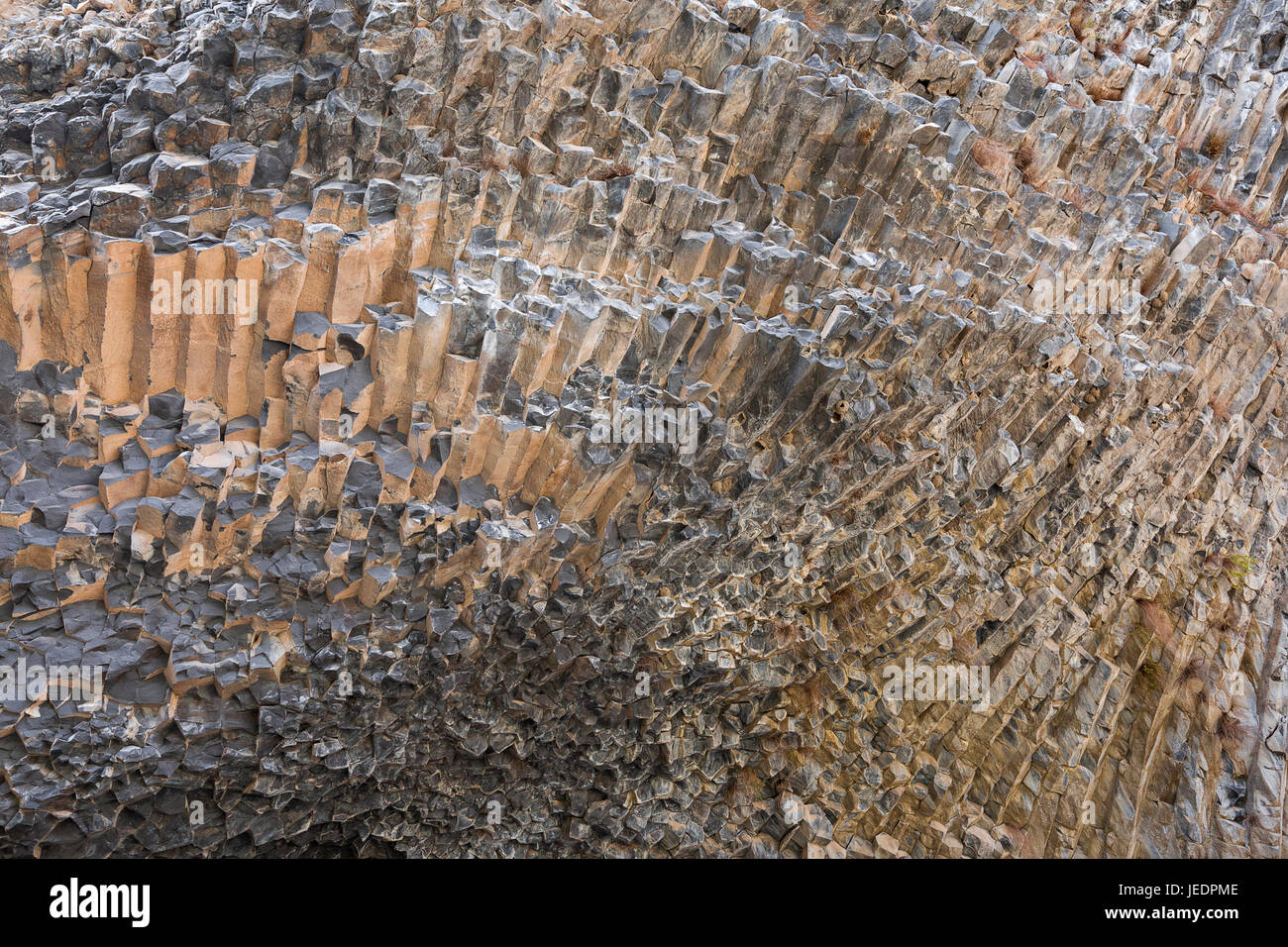 Basalt rock formations known as Symphony of Stones in Armenia. Stock Photo