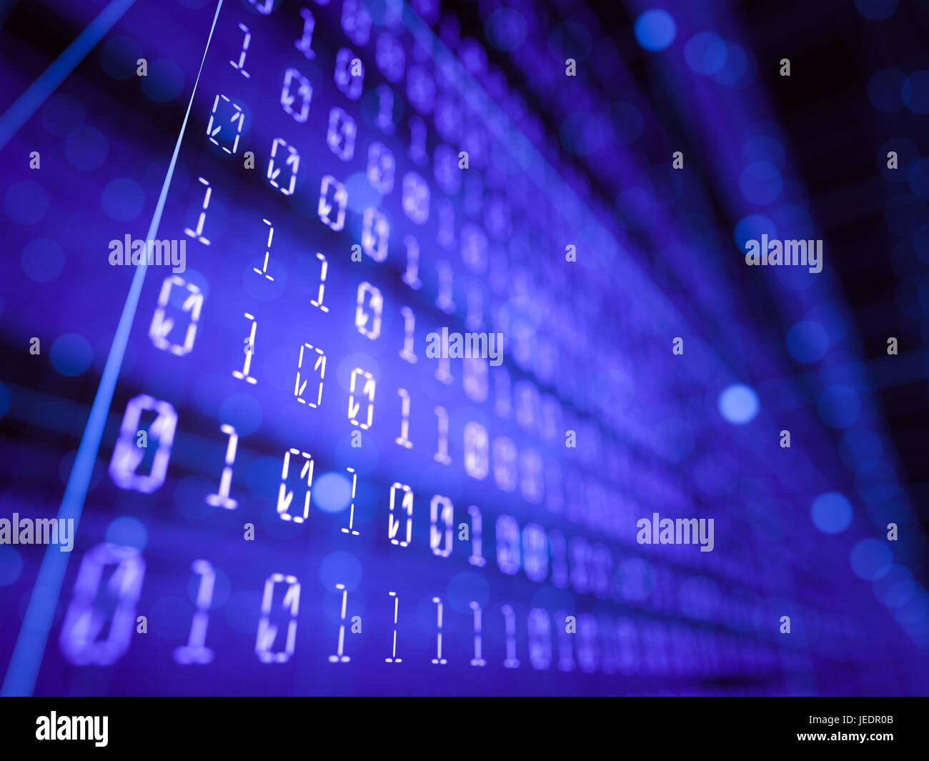 3D illustration, abstract background, binary codes. Stock Photo