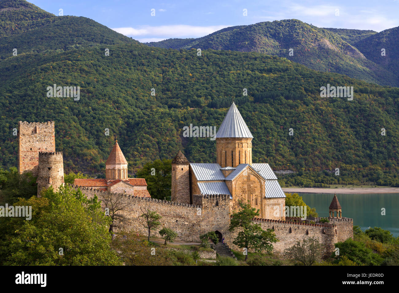Ananuri Church and Monastery in Georgia. Stock Photo
