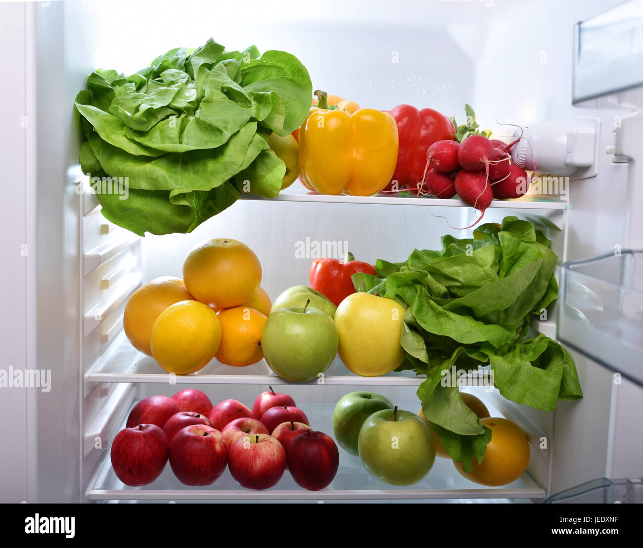 Open fridge full fruits vegetables hires stock photography and images