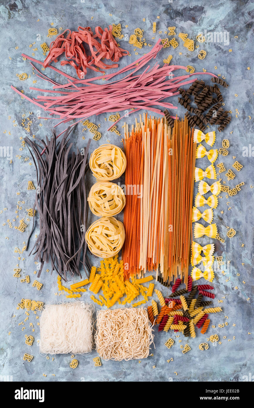 Various sorts of pasta Stock Photo Alamy